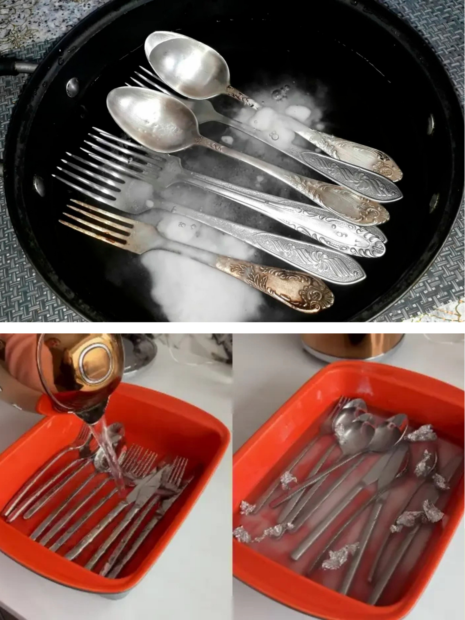 luciul tacâmurilor din inox