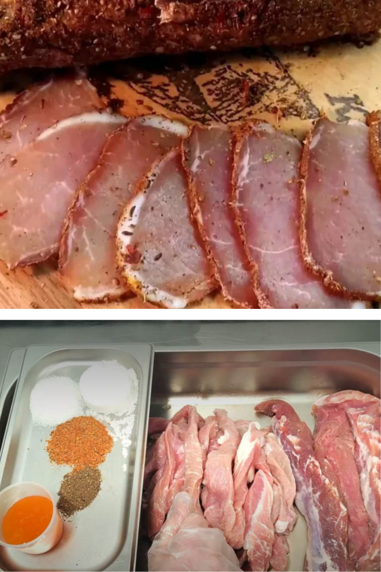 Mușchiul de porc crud-uscat și afumat
