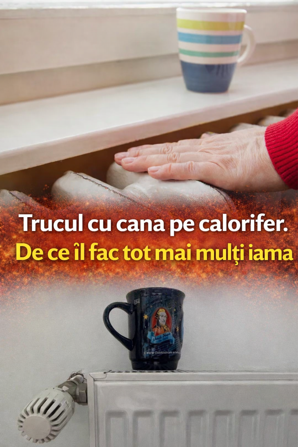 cană de apă de pe calorifer