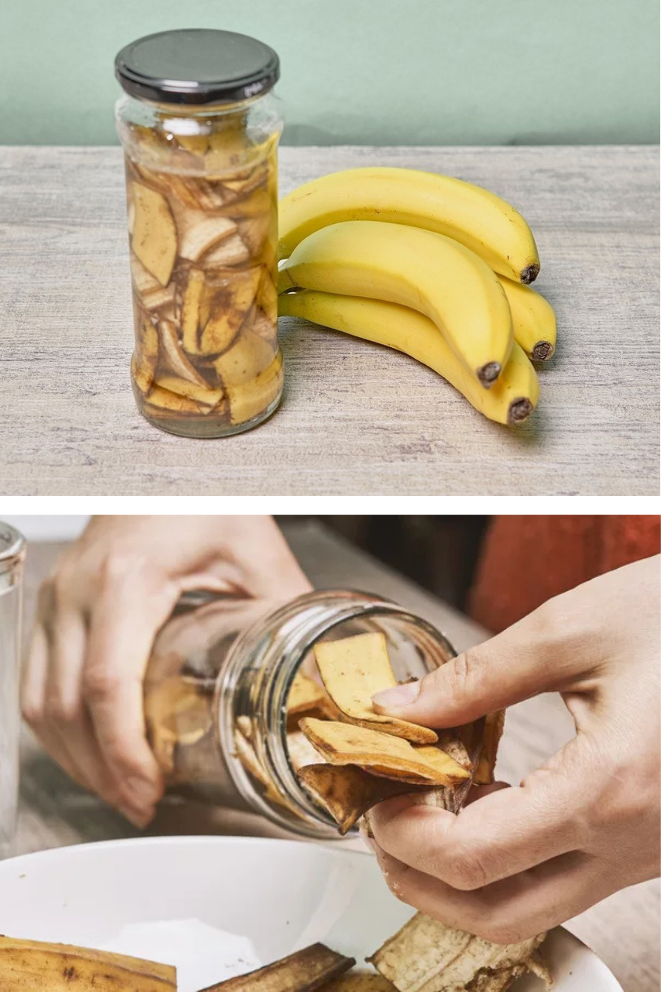 coji de banană cu oțet