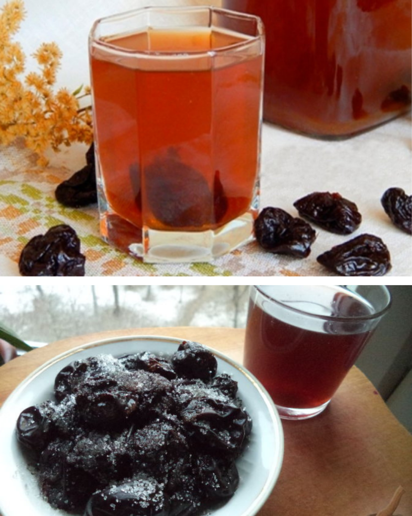 Băutura din prune uscate folosită din bătrâni pentru digestie. Rețeta simplă care ajuta tranzitul intestinal si elimina toxinele din colon