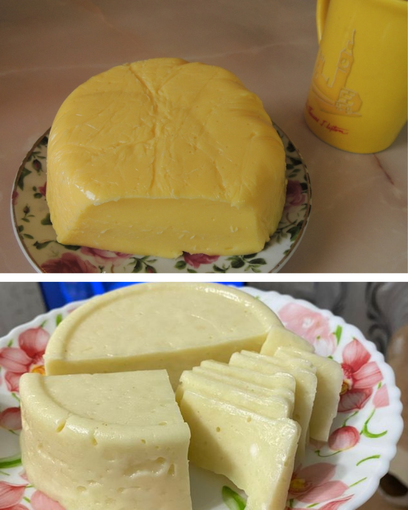 Cașcaval de casă gustos și natural, din 2 litri de lapte, 500 g smântână, 6 ouă și 2 linguri de sare