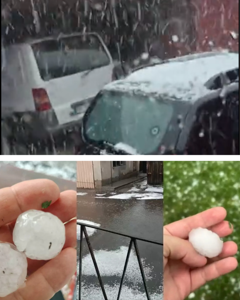 Furtuna supercelulară în Romania. Doua localități au fost măturate de grindină cât oul și rafale de 90 km/h.