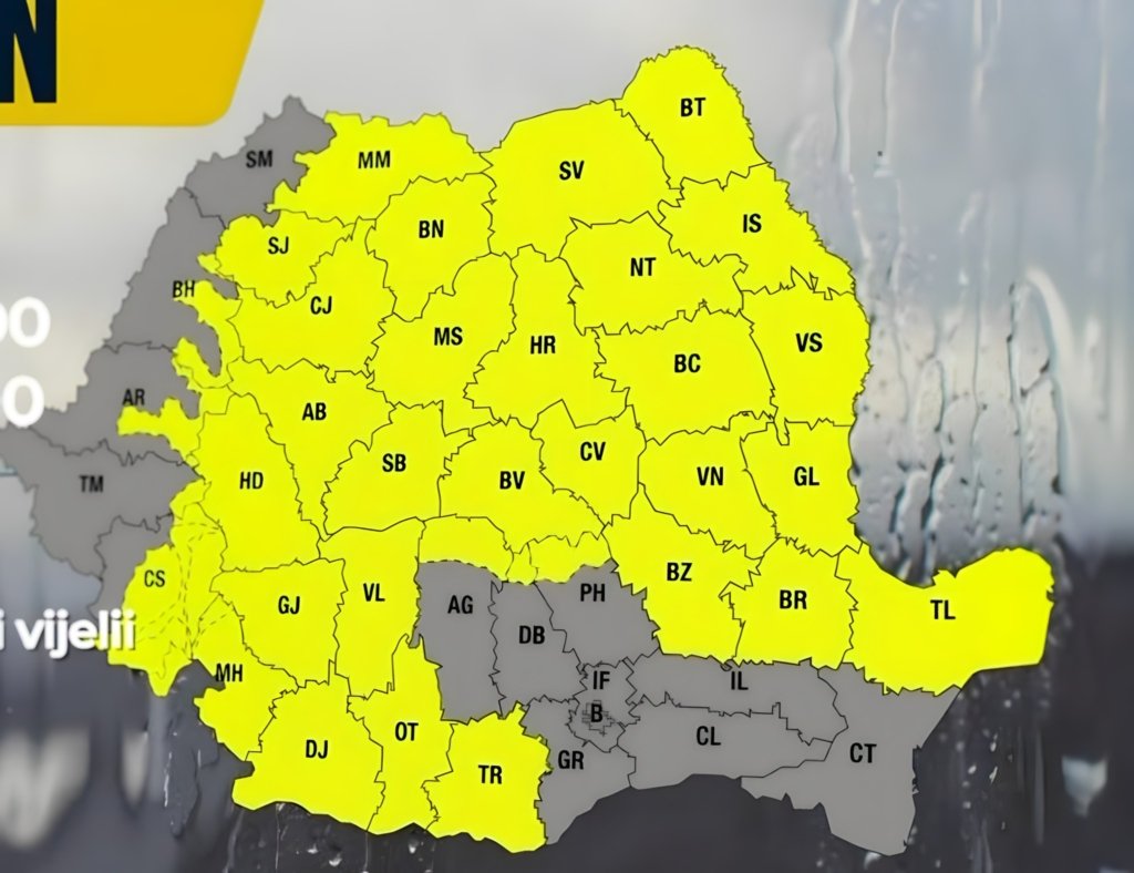 Cod galben de vijelii în toată România. Unde persistă canicula