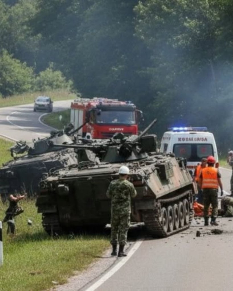 11 militari răniți în Sălaj. Trei blindate Piranha 5 s-au ciocnit