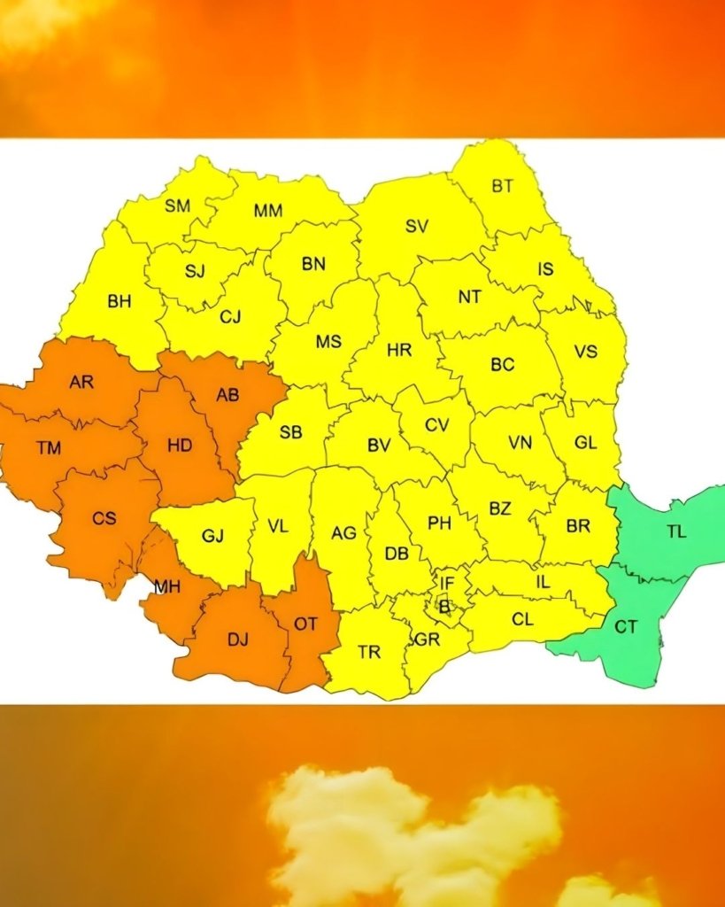 Cod portocaliu de caniculă până pe 24 august. 39 de grade în vest