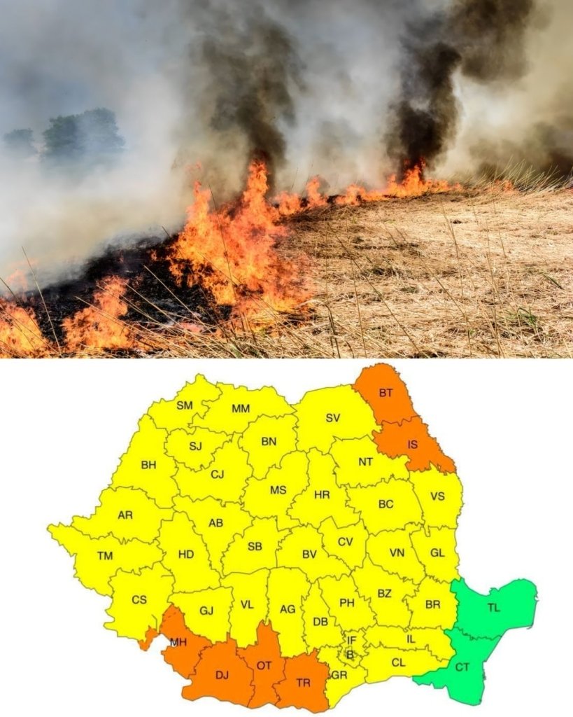 Cod portocaliu de caniculă în 6 județe. Seara vin furtuni