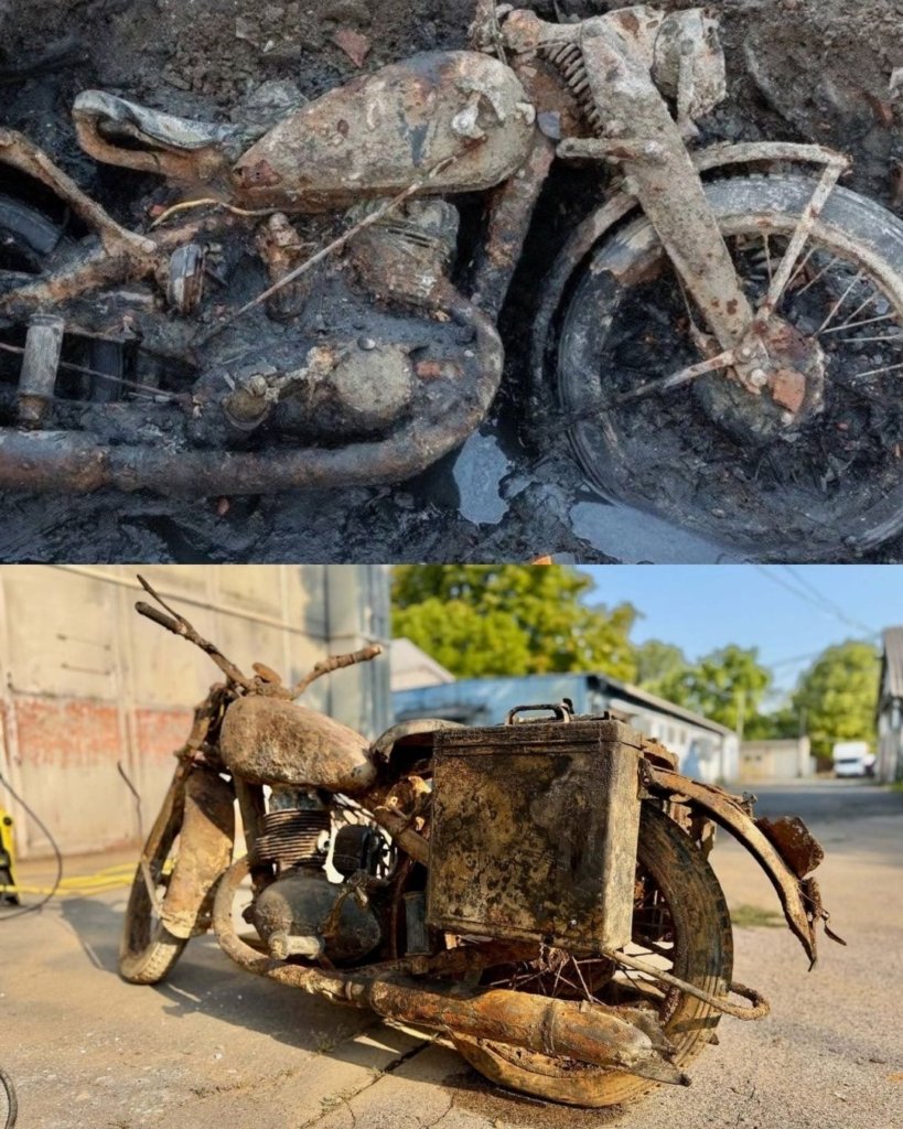 Motocicleta DKW scoasă din Dunăre după 80 de ani. Ce a conservat-o