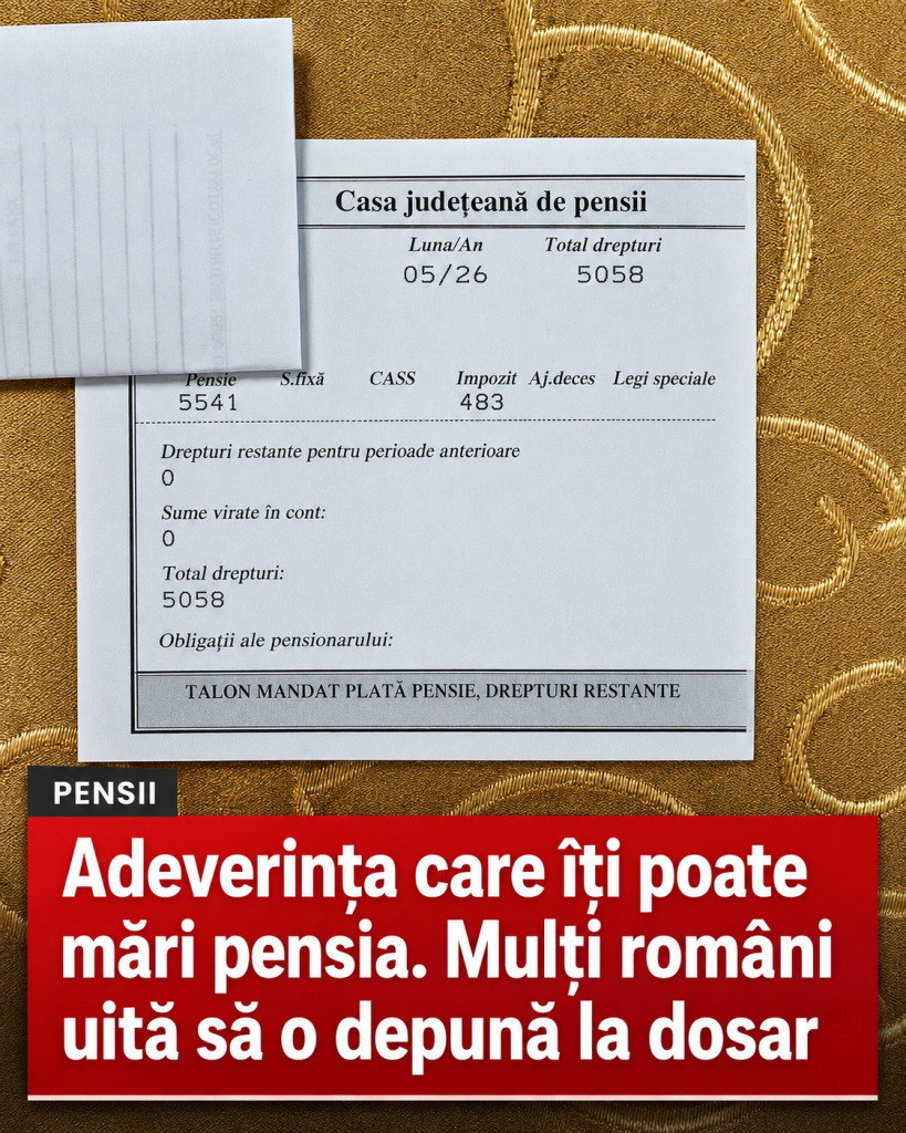 Adeverința care îți poate crește pensia. Documentul pe care mulți pensionari nu l-au depus la dosar
