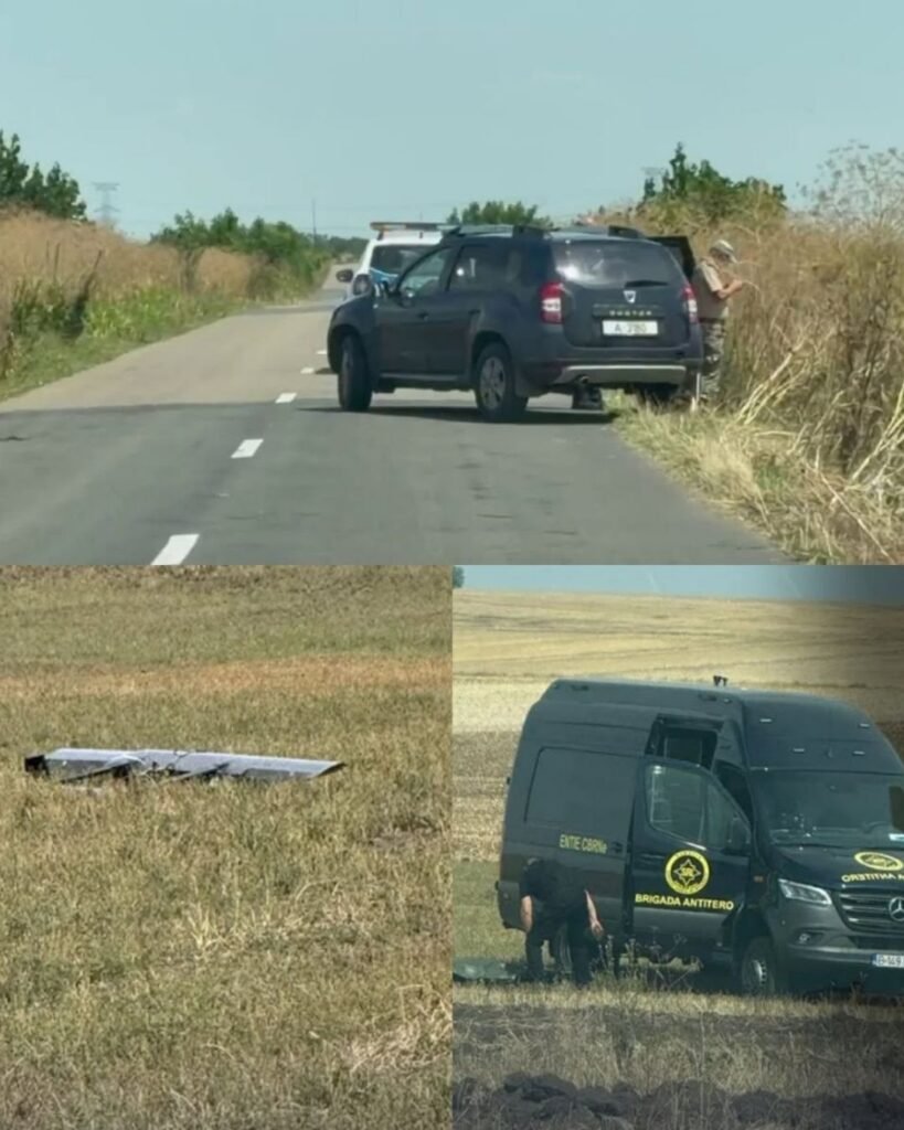 O dronă prăbușită a fost găsită pe un câmp din comuna Viișoara, județul Vaslui. SRI a transmis că aparatul avea explozibil